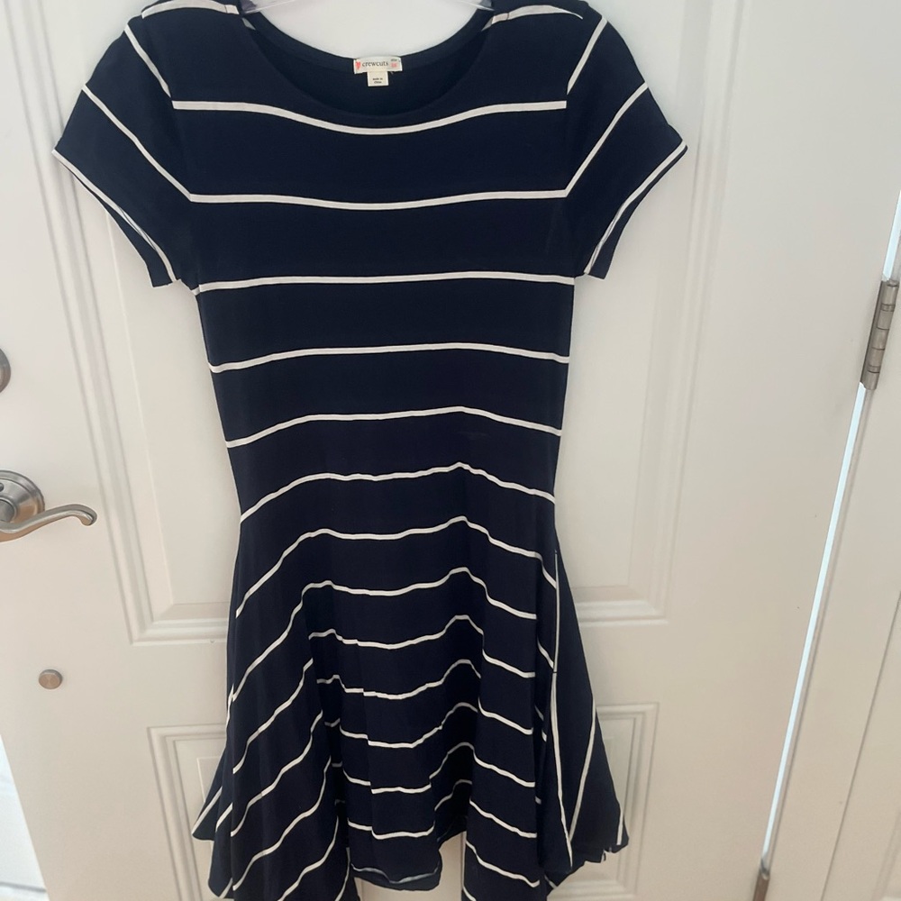 Crewcuts Navy and White Striped Dress - Size 16